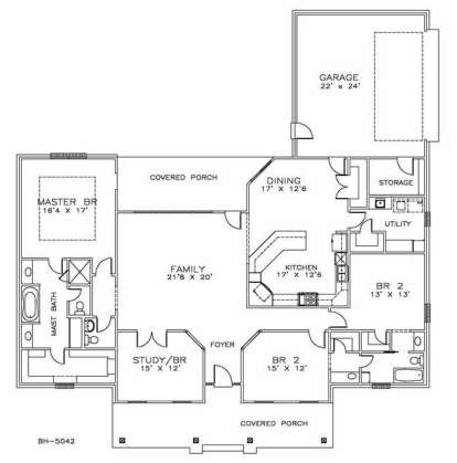 Floorplan 1 for House Plan #6471-00013