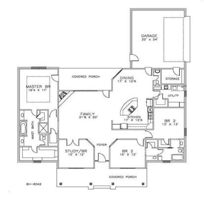 Floorplan1 for House Plan #6471-00014