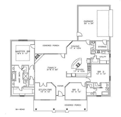 Floorplan 1 for House Plan #6471-00014