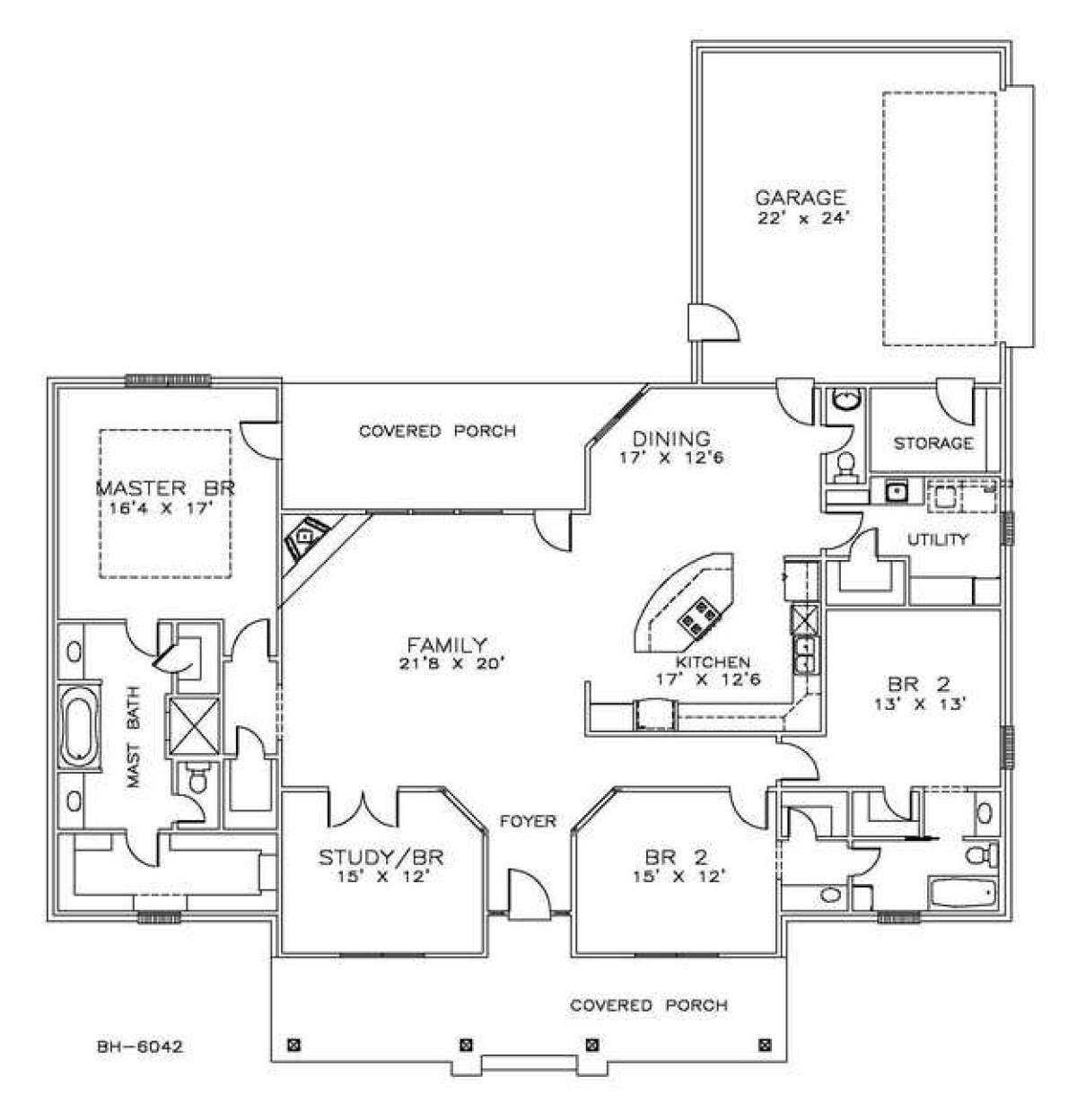 Floorplan 1 for House Plan #6471-00016