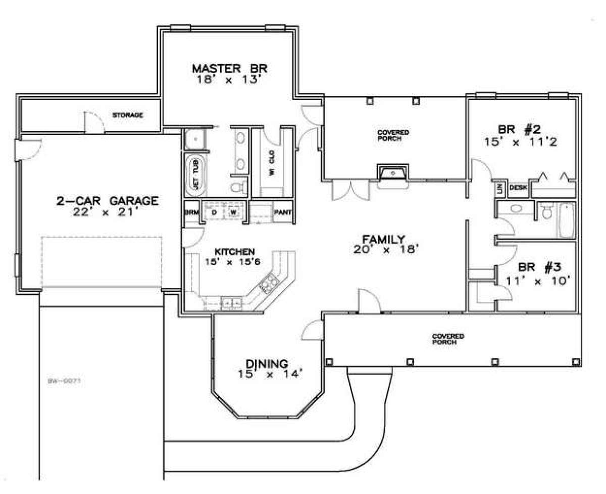 Floorplan 1 for House Plan #6471-00019