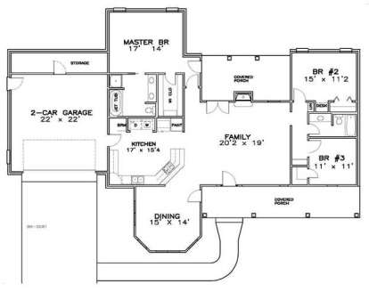 Floorplan 1 for House Plan #6471-00023