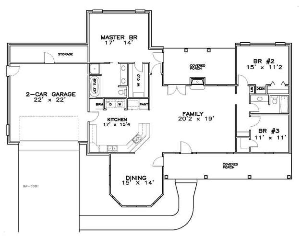 Floorplan 1 for House Plan #6471-00025