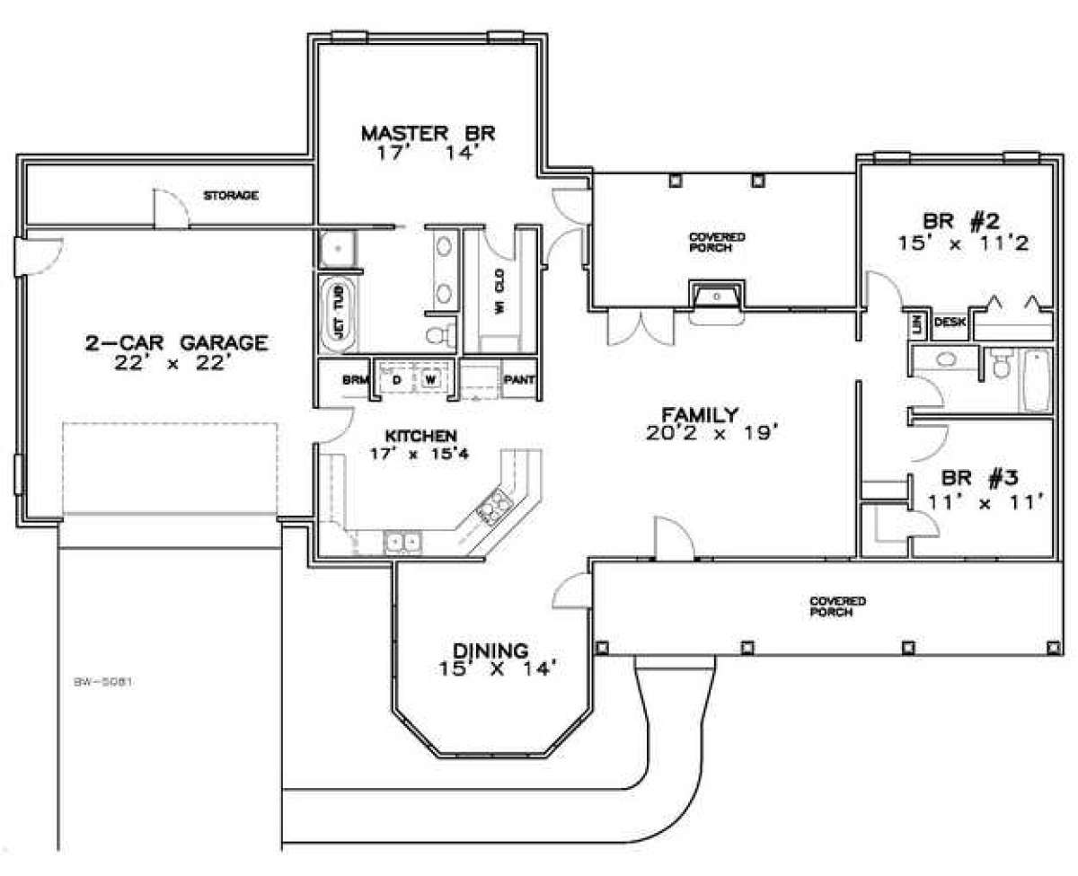 Floorplan 1 for House Plan #6471-00026