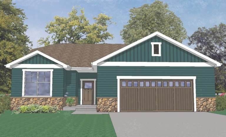 Ranch House Plan #5244-00008 Elevation Photo