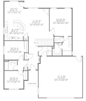 Floorplan 1 for House Plan #5244-00008