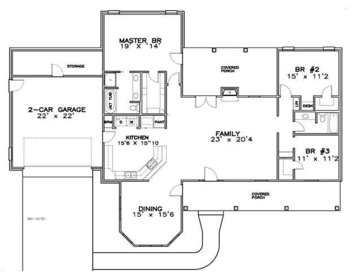 Floorplan 1 for House Plan #6471-00028