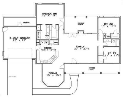 Floorplan 1 for House Plan #6471-00030