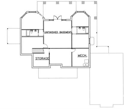 Basement Floor for House Plan #039-00190