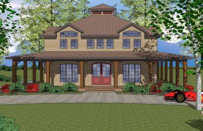 Coastal House Plan #6471-00036 Elevation Photo