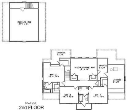 Floorplan 2 for House Plan #6471-00039