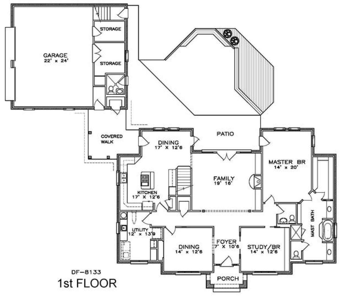 Floorplan 1 for House Plan #6471-00040
