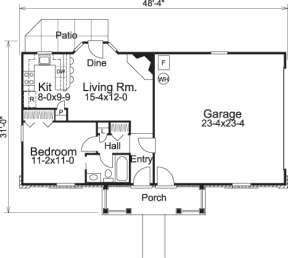 Floorplan 1 for House Plan #5633-00125