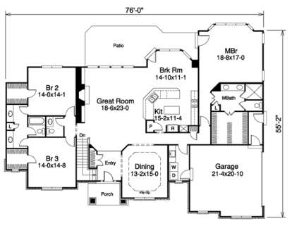 Floorplan 1 for House Plan #5633-00127