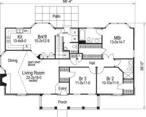 Floorplan 1 for House Plan #5633-00131