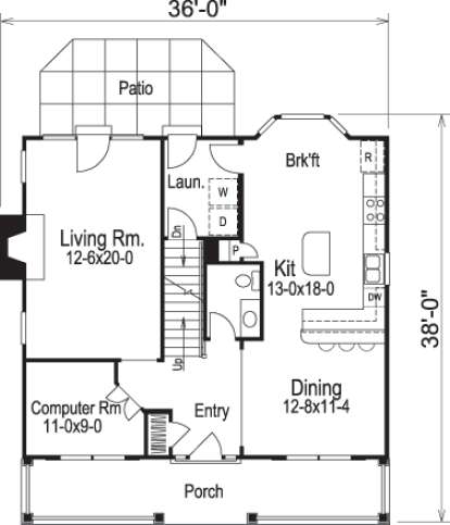 Floorplan 1 for House Plan #5633-00132