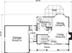 Floorplan 1 for House Plan #5633-00133