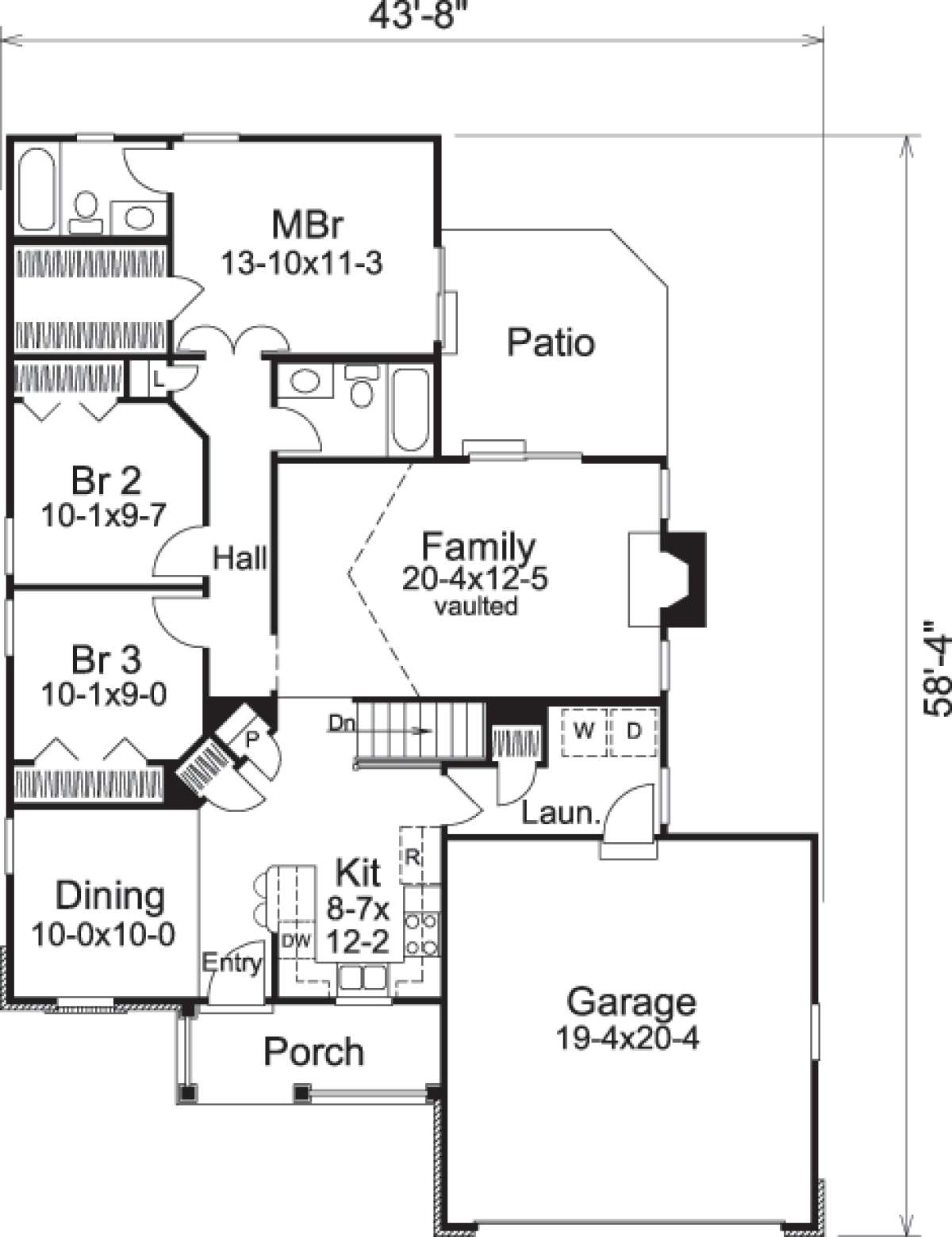 Floorplan 1 for House Plan #5633-00135