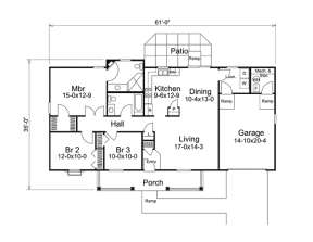 Floorplan 1 for House Plan #5633-00136