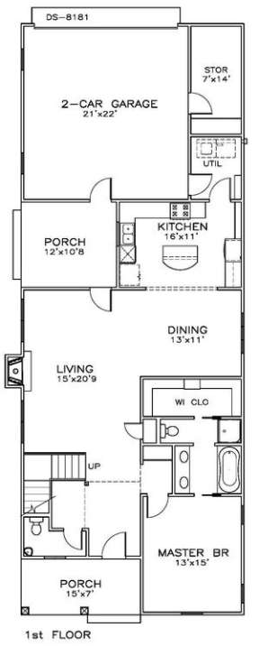 Floorplan 1 for House Plan #6471-00045