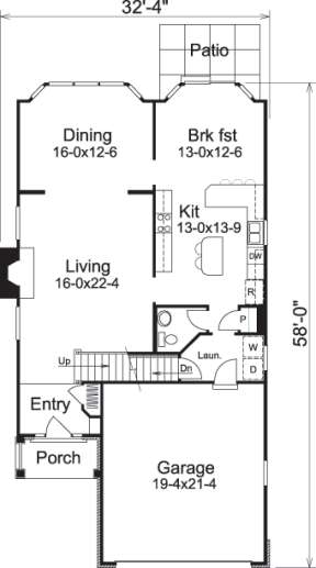Floorplan 1 for House Plan #5633-00137