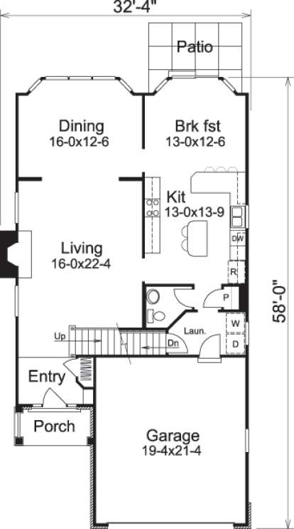 Floorplan 1 for House Plan #5633-00137