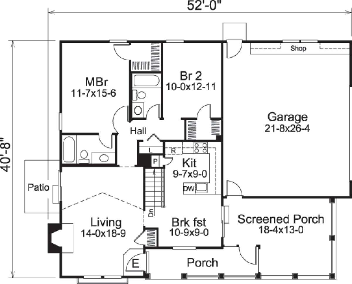 Floorplan 1 for House Plan #5633-00138