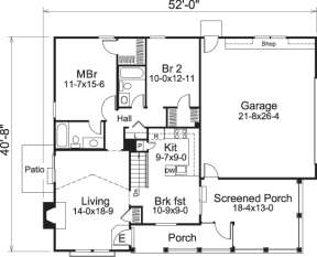 Floorplan 1 for House Plan #5633-00138