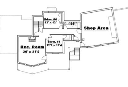 Basement Floor for House Plan #039-00193