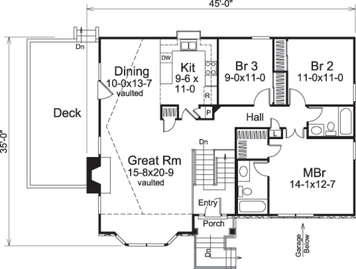 Floorplan 1 for House Plan #5633-00139