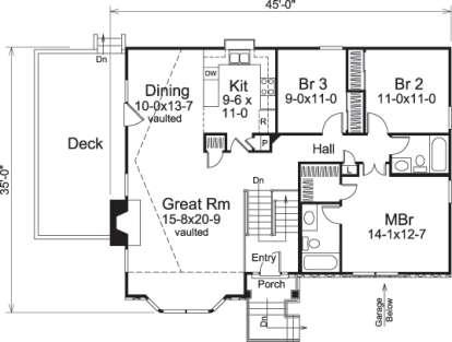 Floorplan 1 for House Plan #5633-00139