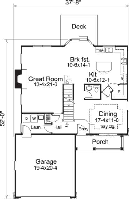 Floorplan 1 for House Plan #5633-00140