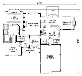 Floorplan 1 for House Plan #5633-00142