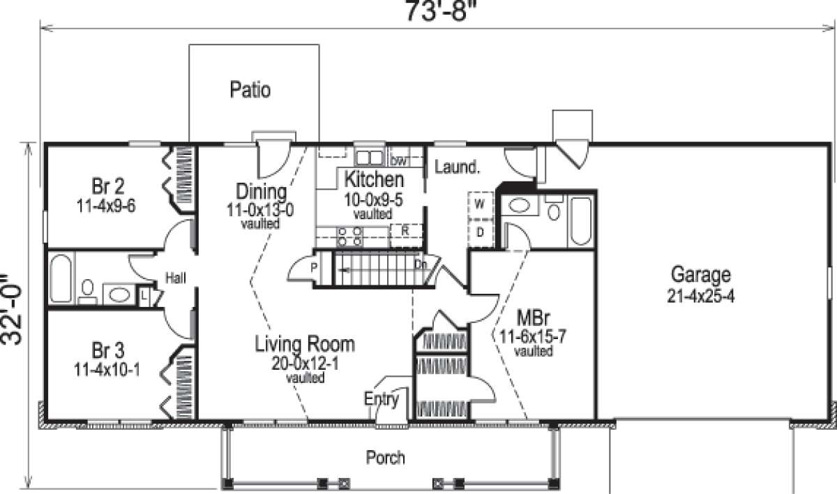 Floorplan 1 for House Plan #5633-00144