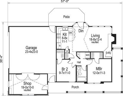 Floorplan 1 for House Plan #5633-00145