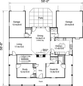 Floorplan 1 for House Plan #5633-00151