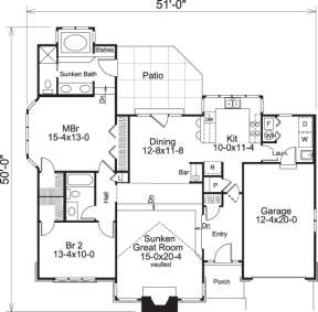 Floorplan 1 for House Plan #5633-00153