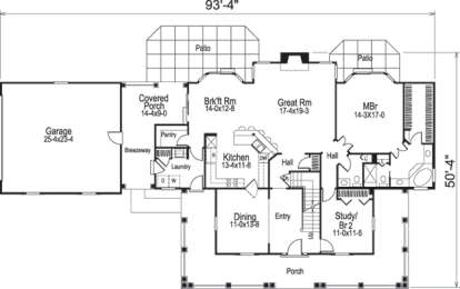 Floorplan 1 for House Plan #5633-00155
