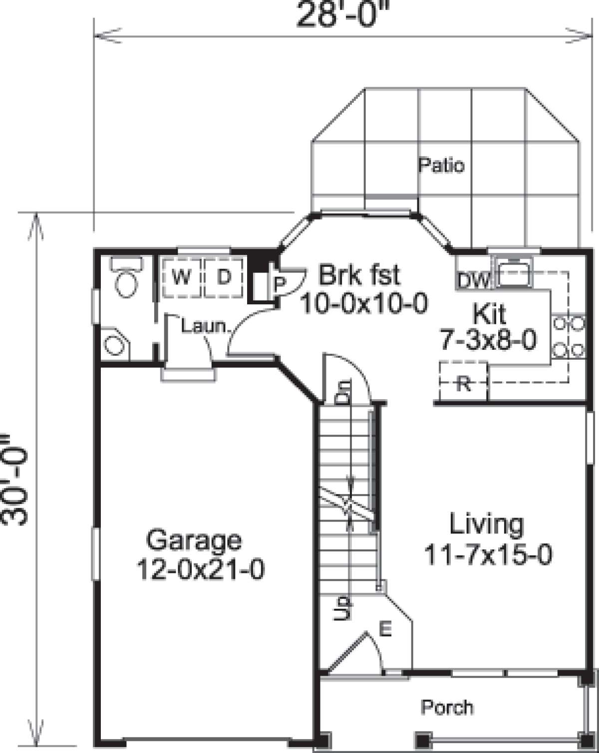 Floorplan 1 for House Plan #5633-00156