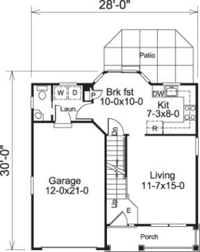 Floorplan 1 for House Plan #5633-00156