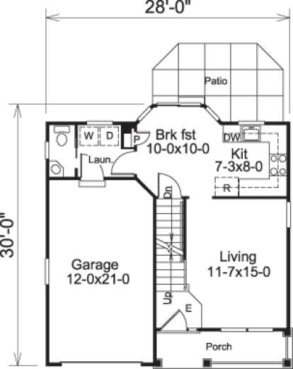 Floorplan 1 for House Plan #5633-00156