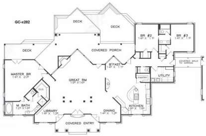 Floorplan 1 for House Plan #6471-00051