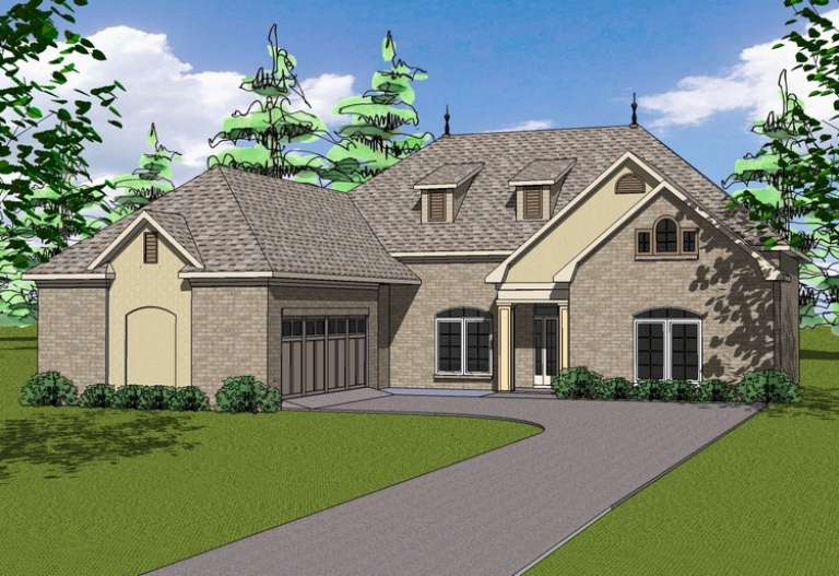 French Country House Plan #6471-00055 Elevation Photo