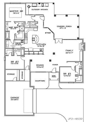 Floorplan 1 for House Plan #6471-00057