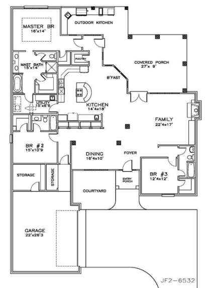 Floorplan1 for House Plan #6471-00060