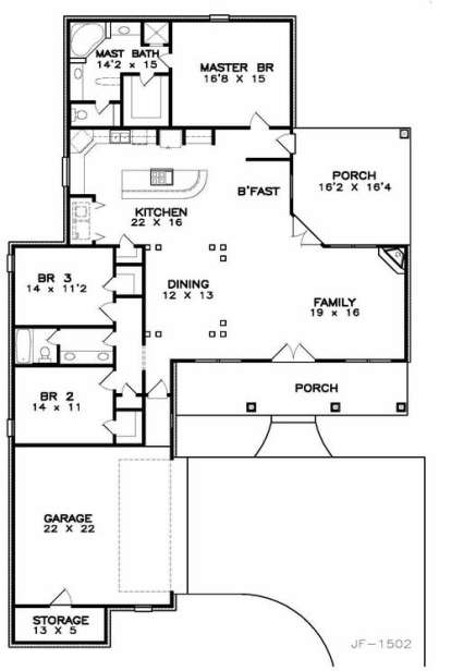 Floorplan 1 for House Plan #6471-00063