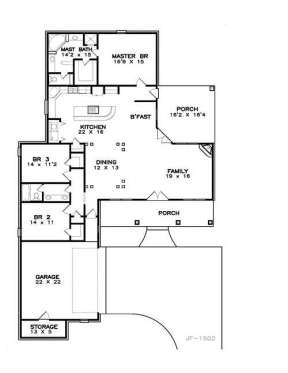 Floorplan 1 for House Plan #6471-00064