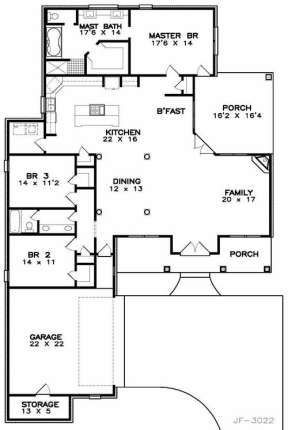 Floorplan 1 for House Plan #6471-00068