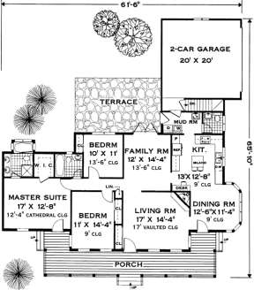 Floorplan 1 for House Plan #033-00005