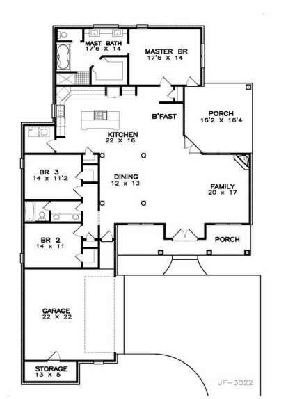 Floorplan1 for House Plan #6471-00072